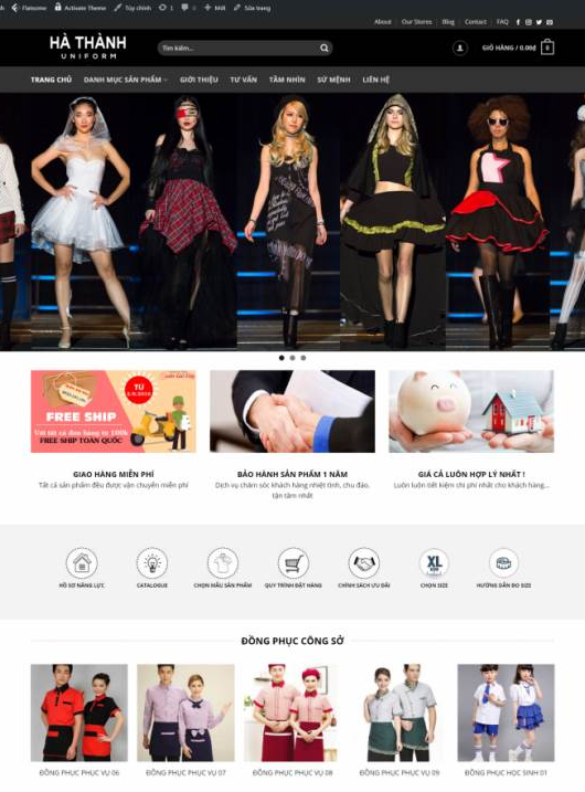 Web giao diện đen trắng