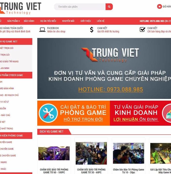 Giao diện web máy tính