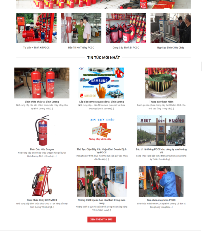 Giao diện web phòng cháy báo cháy