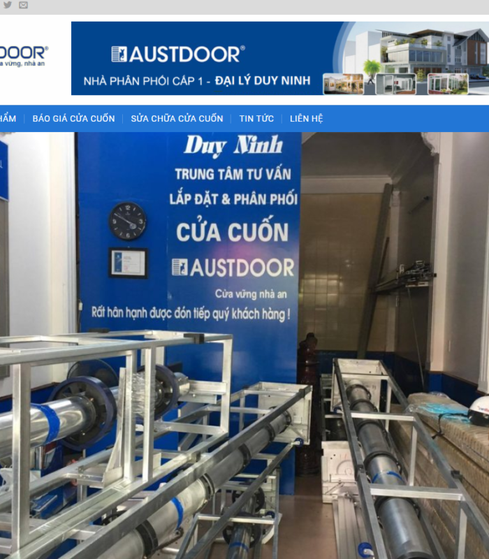 Giao diện web đại lý cửa cuốn Duy Ninh