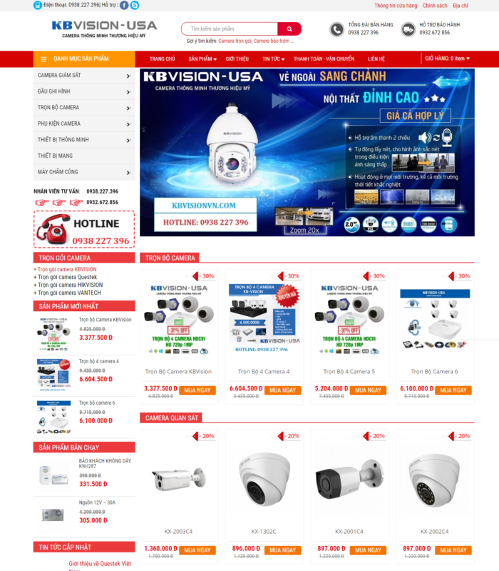 Giao diện web camera kbvision