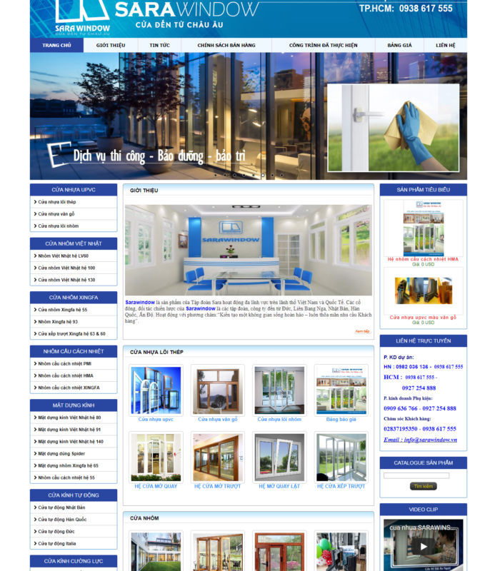 Giao diện web xây dựng và vật liệu