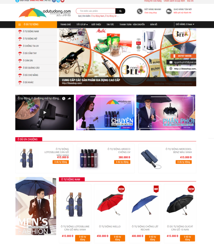 Giao diện web ô dù tự động