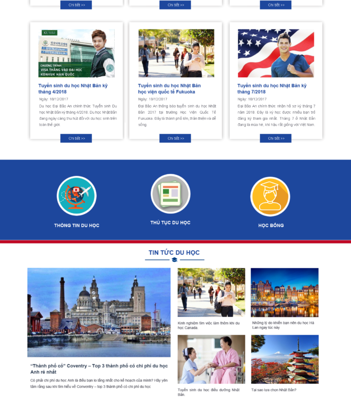 Thiết kế web xuất khẩu lao động – web giáo dục edu