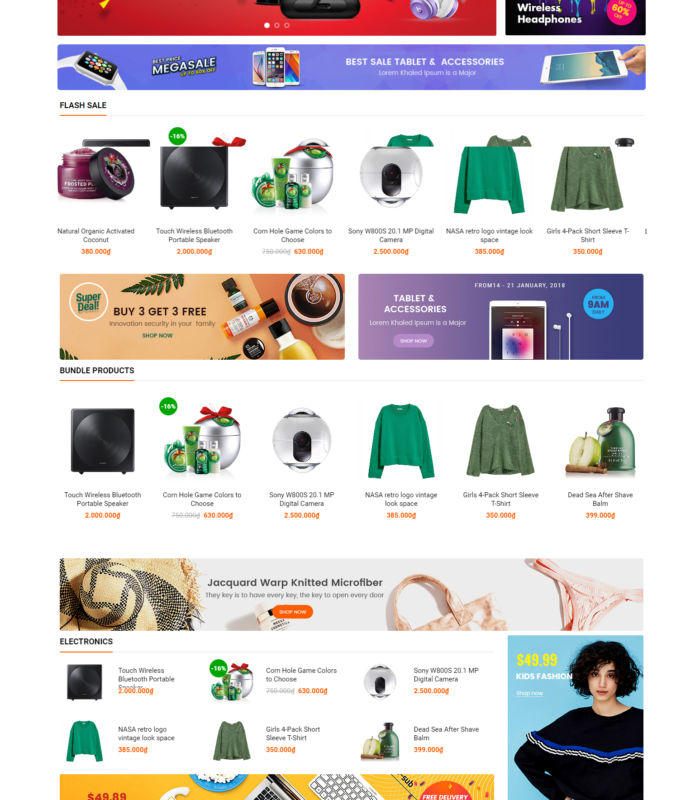 Giao diện web shop Thái Bình media siêu thị