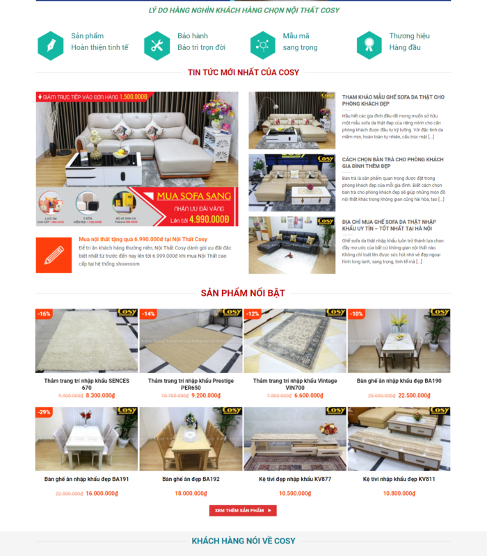 Giao diện web nội thất đẹp 2018