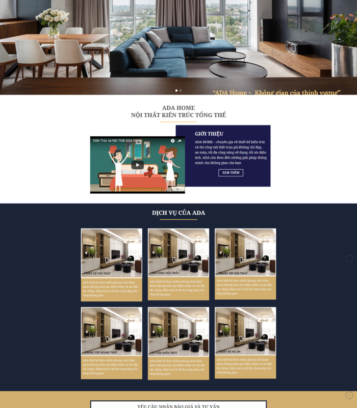 Giao diện web nội thất kiến trúc đẹp 2018