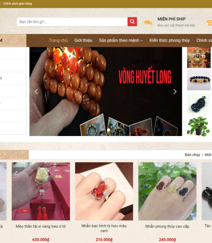 Giao diện web phong thủy mixi