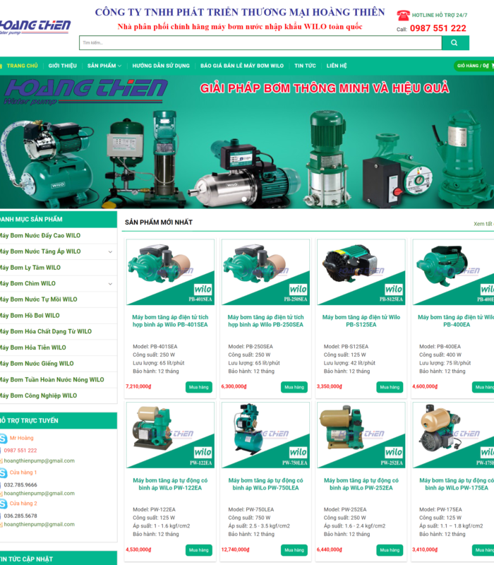 Mẫu web shop đồ kỹ thuật bán hàng