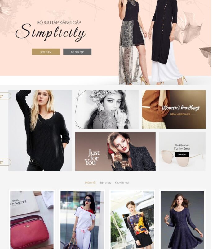 Giao diện web thời trang đẹp 2019 phong cách