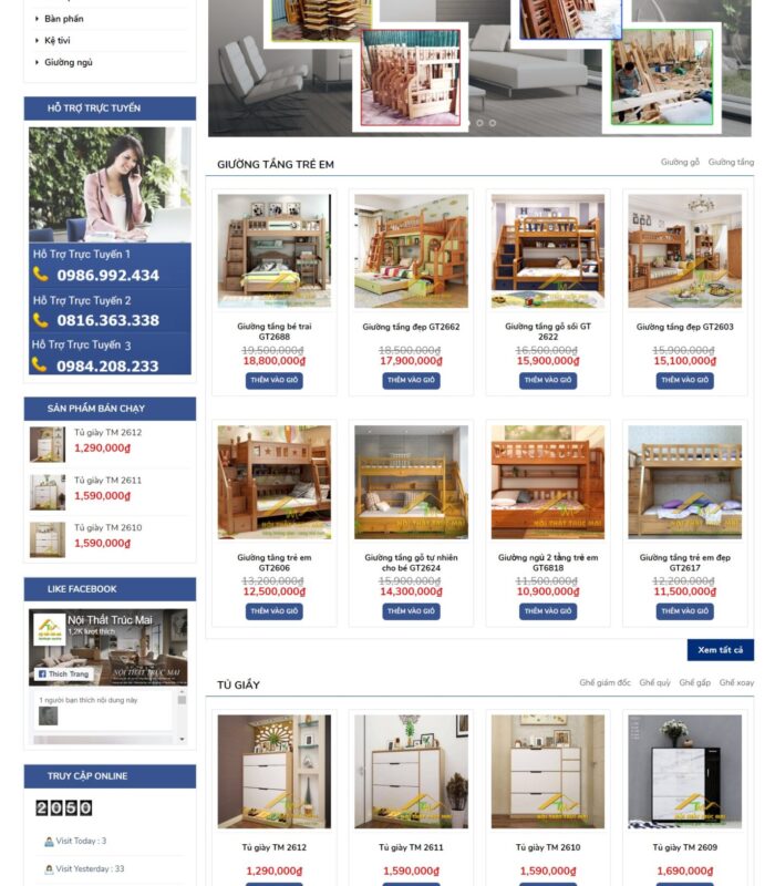 Giao diện web nội thất đẹp 2019 thân thiện