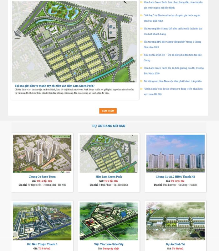 Website bất động sản dự án 24h đẹp