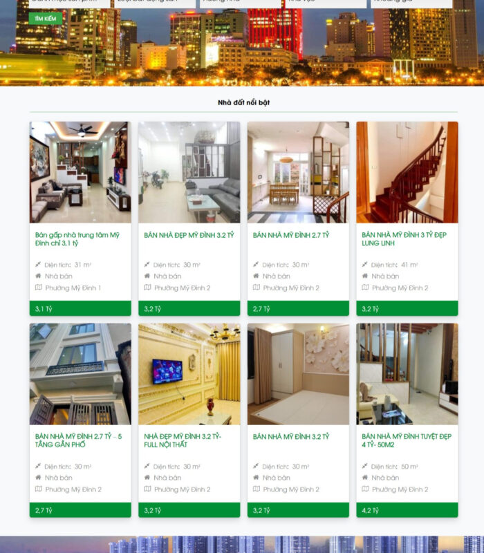 Giao diện website bất động sản rao bán đẹp