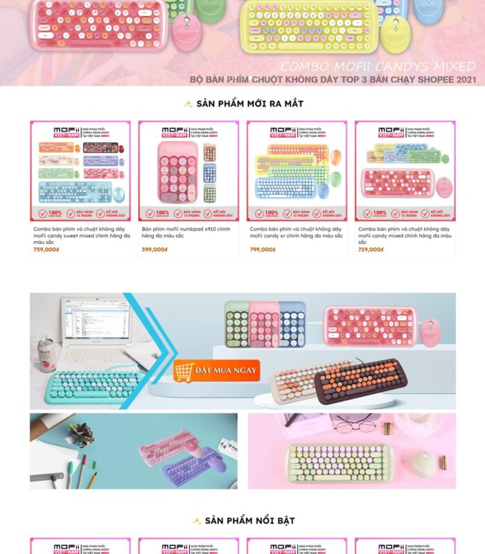 Giao diện web shop phụ kiện đẹp nhẹ nhàng dễ thương