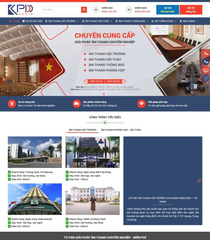 Trang web shop siêu thị âm thanh đẹp mắt