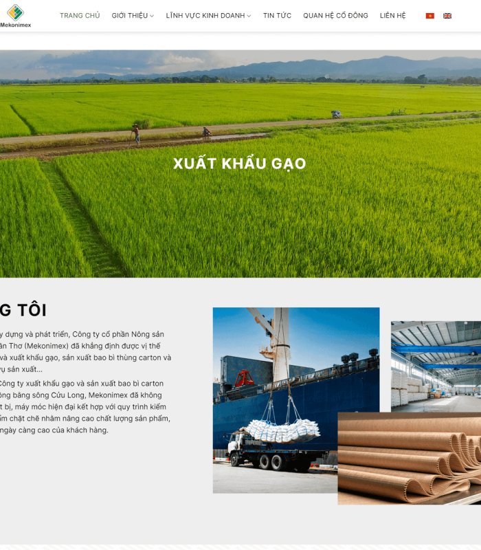 Trang web giới thiệu về chế biến nông sản