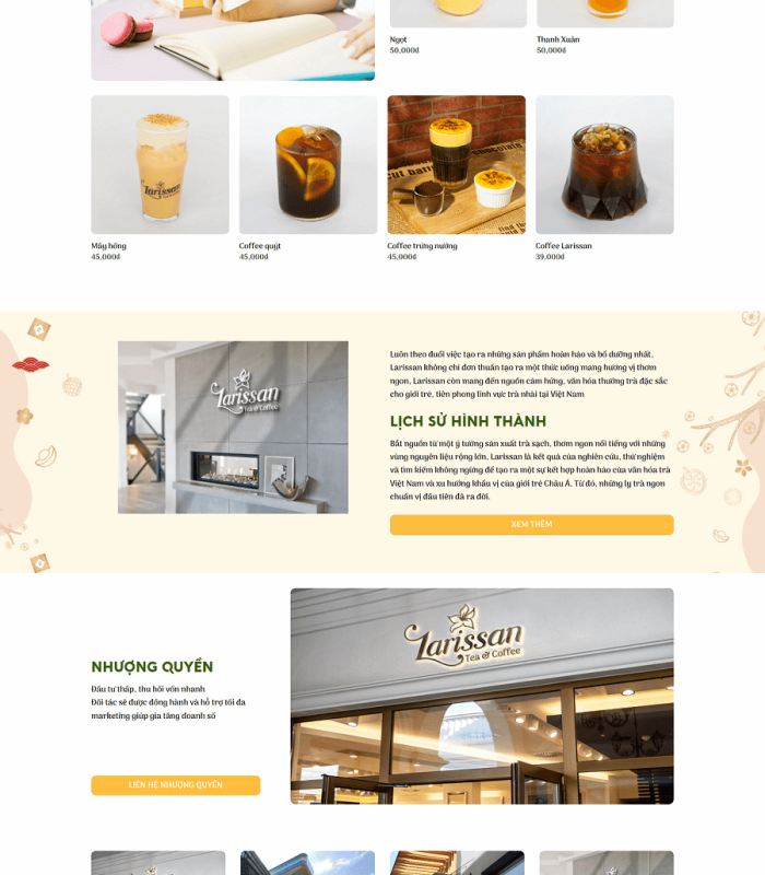 Giao diện website trà sữa được yêu thích