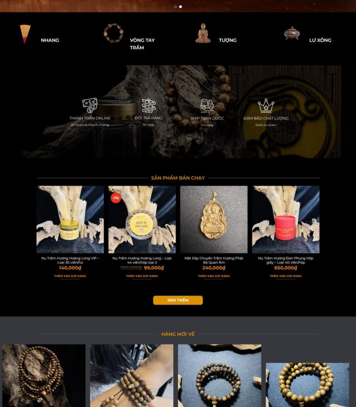 Thiết kế Website trầm hương Cố Đô