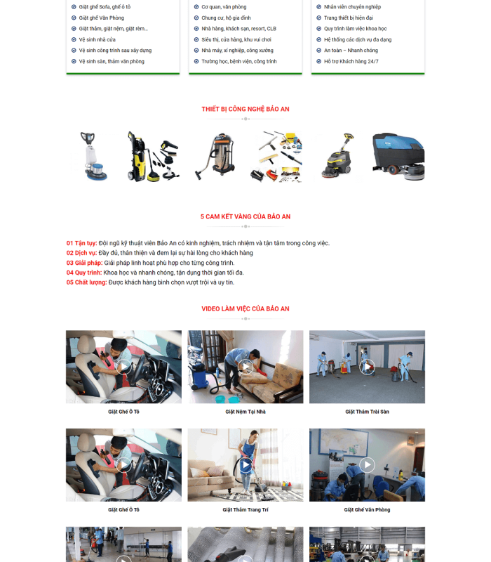 Trang web về dịch vụ vệ sinh công nghiệp chuyên nghiệp