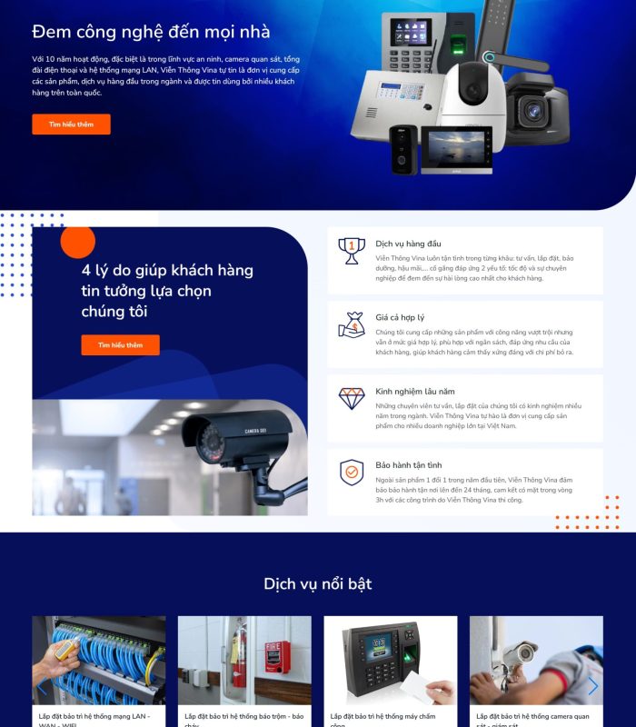 Trang web dịch vụ viễn thông chuẩn SEO giao diện đẹp