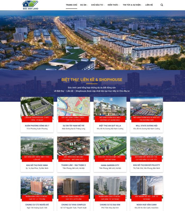 Mẫu giao diện website bất động sản đẹp