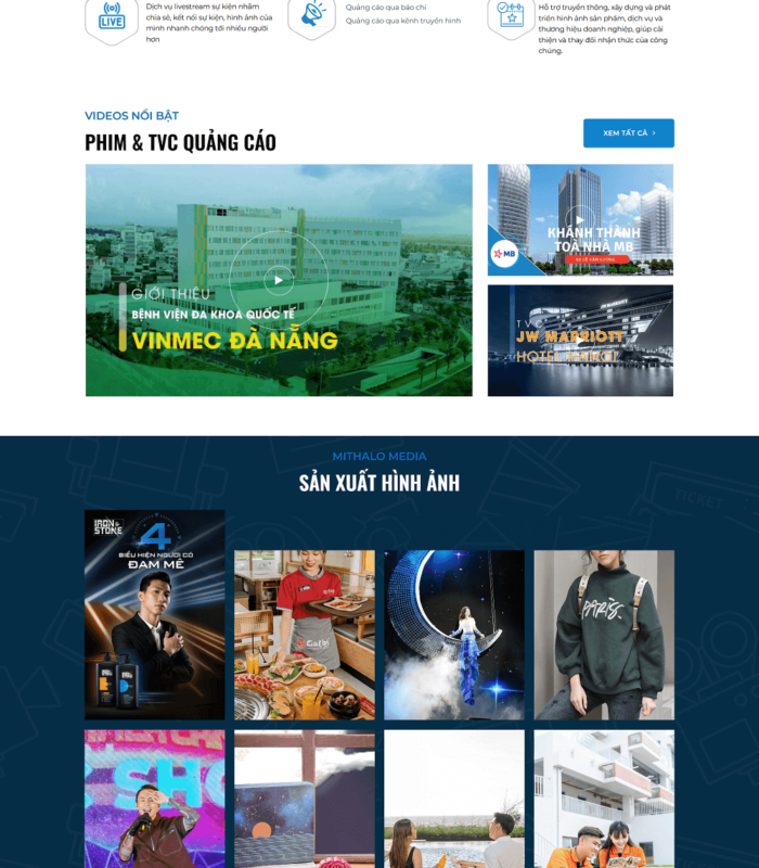 Giao diện web quảng cáo truyền thông chất lượng uy tín