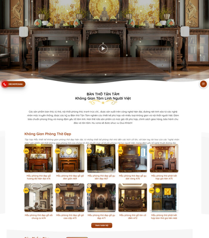 Thiết kế web về Ban Thờ Tâm Linh