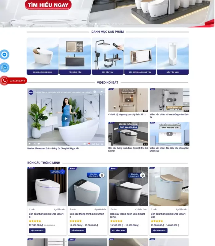 Trang web về thiết bị vệ sinh, phụ kiện nhà tắm đẹp mắt
