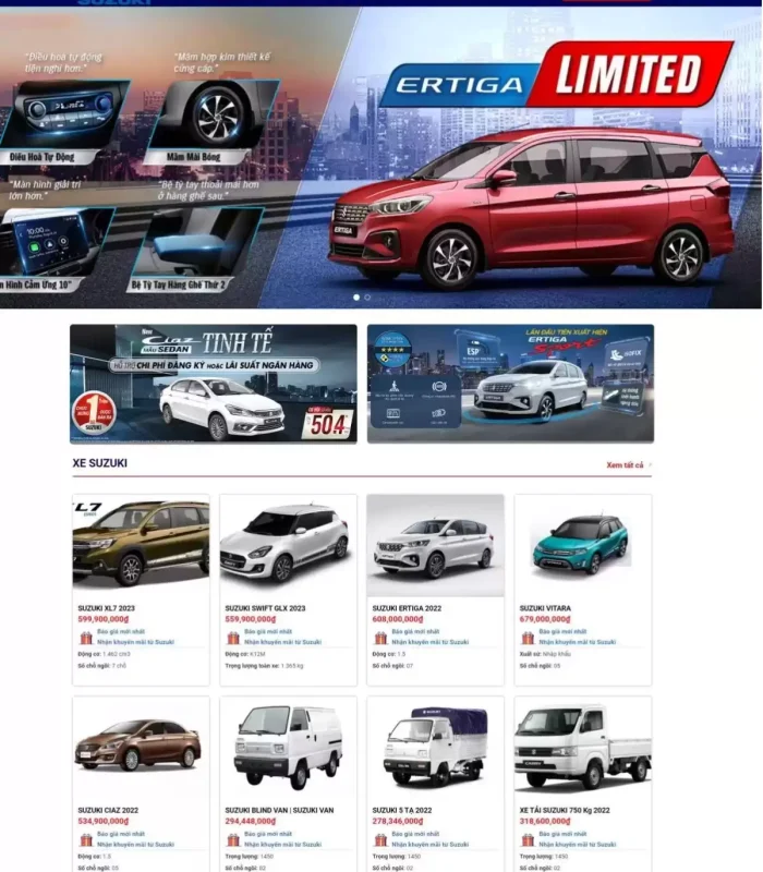 Thiết kế web bán xe ô tô chuyên nghiệp, giao diện đẹp mắt