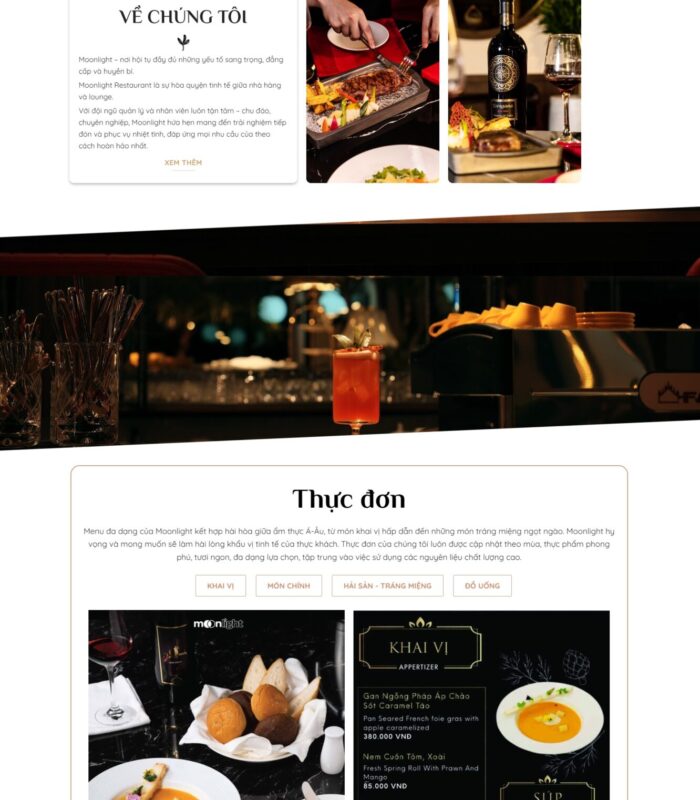 Thiết kế giao diện website nhà hàng với phong cách hiện đại