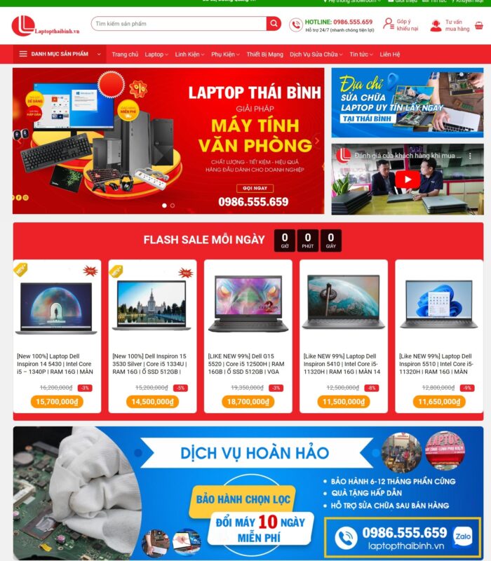 Thiết kế web bán máy tính, laptop, linh phụ kiện