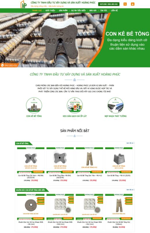 Thiết kế website bán vật liệu xây dựng