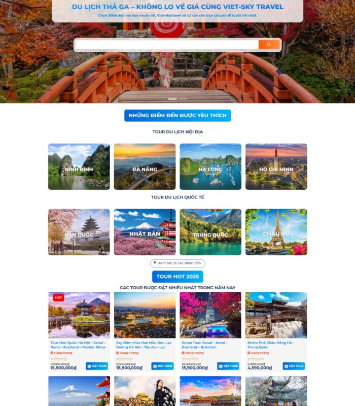 Top mẫu website du lịch đẹp và độc đáo