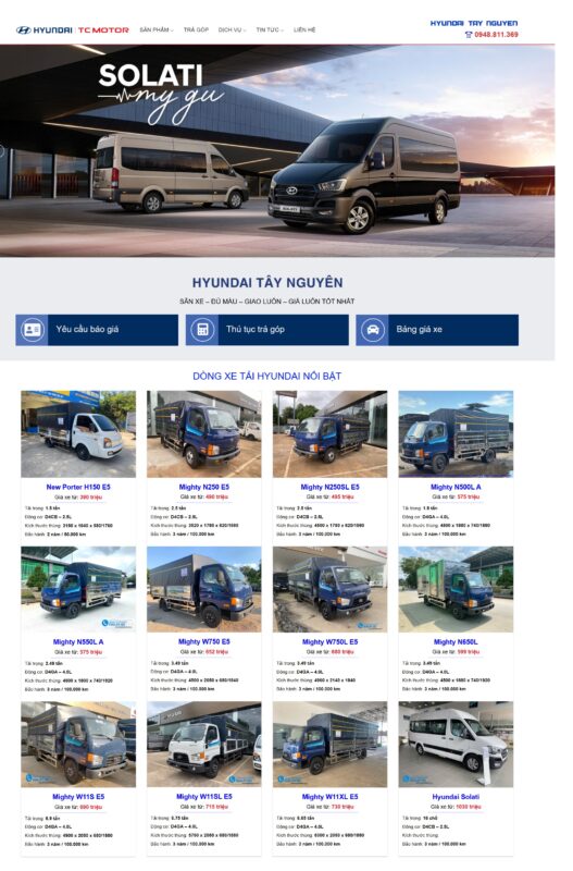 Thiết kế website bán xe ô tô Hyundai