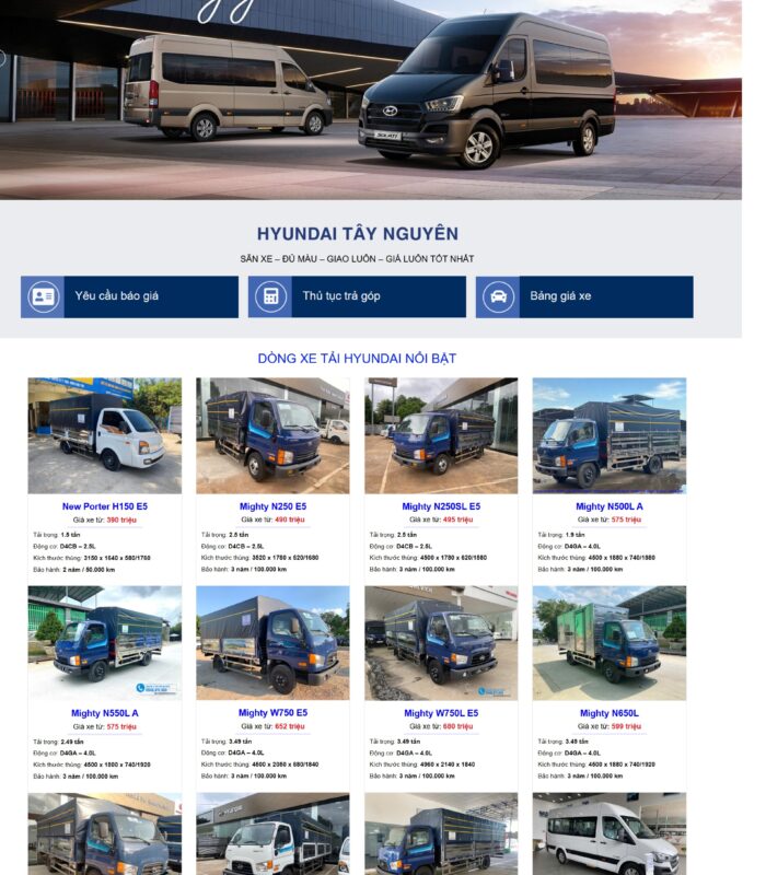 Thiết kế website bán xe ô tô Hyundai